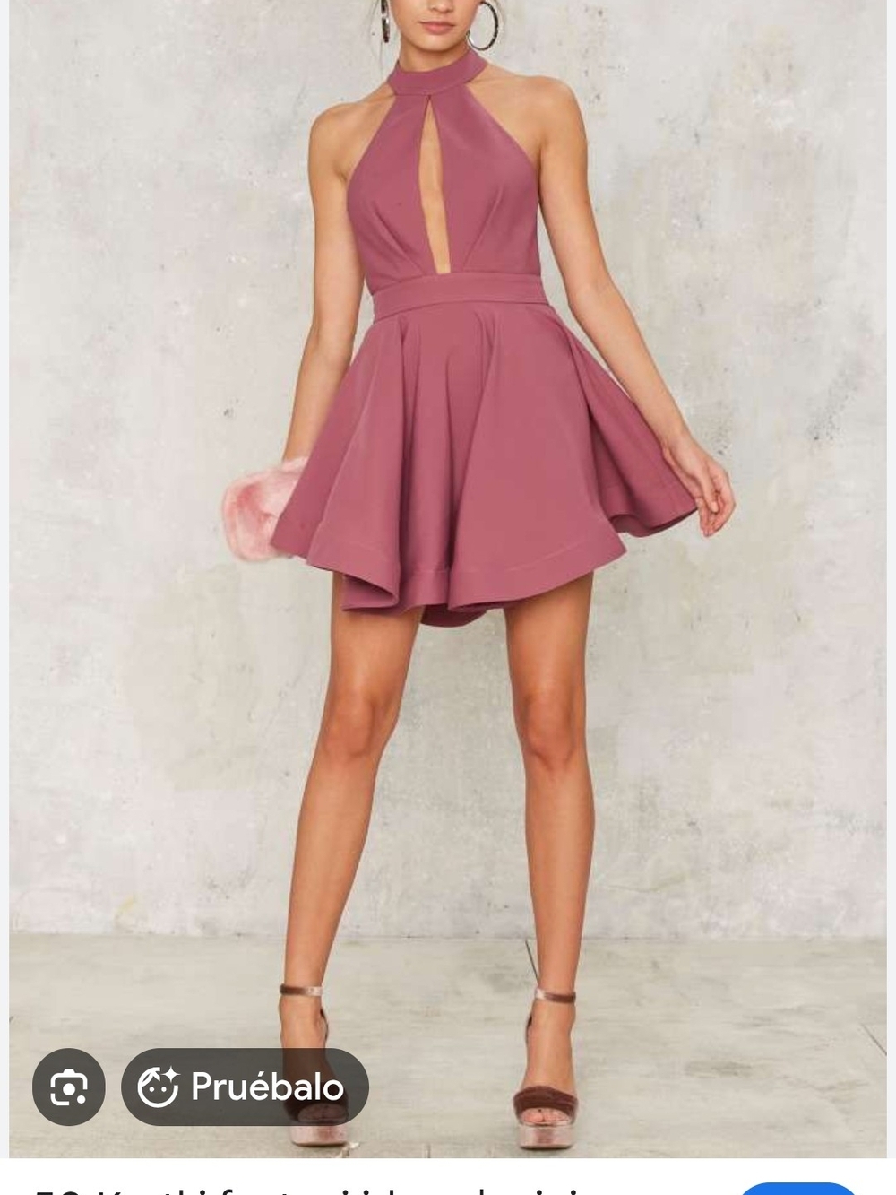 C/MEO Collective Mauve Halter Skater Dress